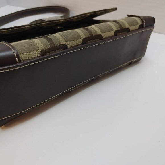 Vintage Nine West Shoulder Bag Geometric Pattern Beige Brown Medium/Small Purse - Picture 4 of 7